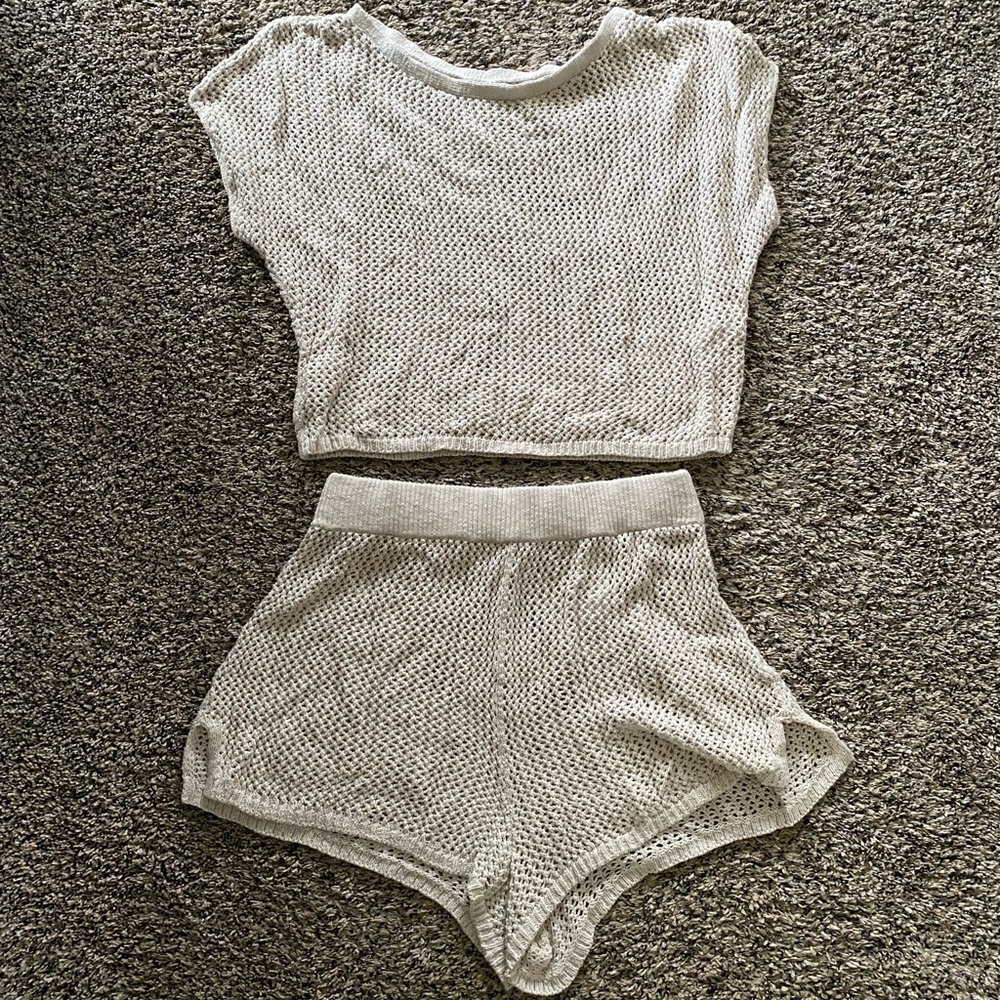 Abercrombie and Fitch tan swim cover up set